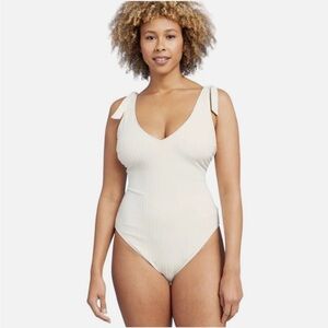 Shade & Shore Cream One Piece Swimsuit